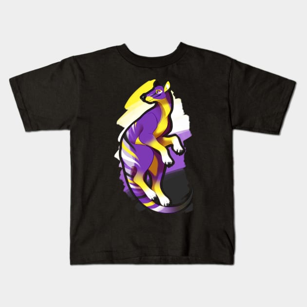 Nonbinary Thylacine Kids T-Shirt by candychameleon